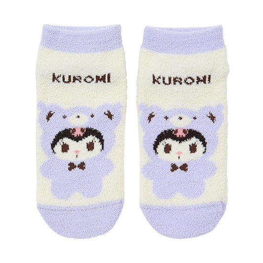 [Sanrio] Official Sanrio Exclusive Fluffy Socks - Bear Costume Kuromi - Otaku Collectives