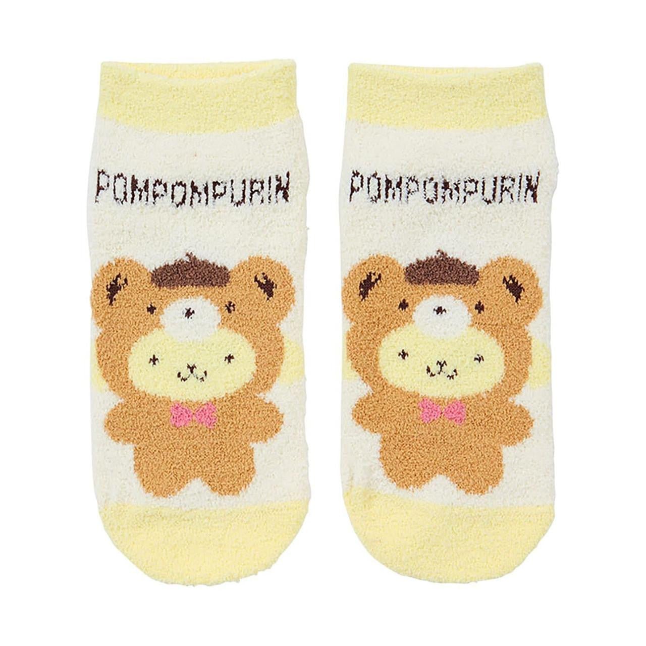 [Sanrio] Official Sanrio Exclusive Fluffy Socks - Bear Costume Pompompurin - Otaku Collectives