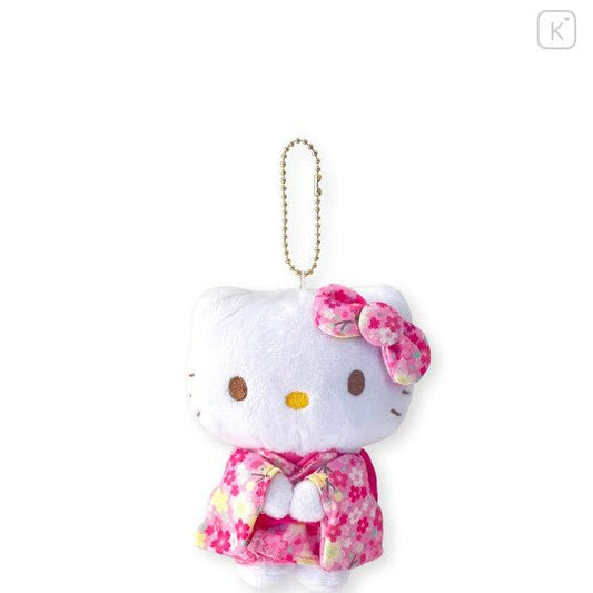 [Sanrio] Pink & Yellow Sakura Japanese Kimono Plush Keychain - Hello Kitty - Otaku Collectives