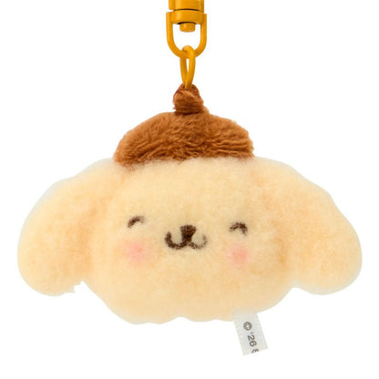 Sanrio Pompompurin Mini Mascot Keychain Set – 2pc Plush Key Holder (Matching Niko Niko) - Otaku Collectives