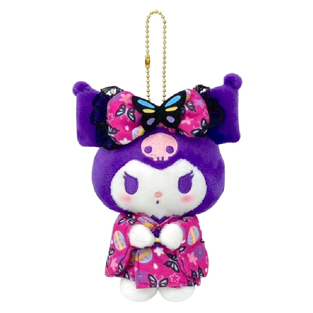 [Sanrio] Purple Japanese Kimono Plush Keychain - Kuromi - Otaku Collectives