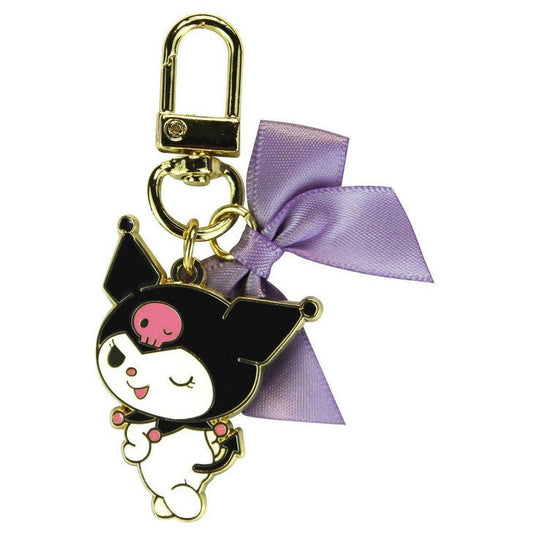 [Sanrio] Ribbon Metal Keychain - Kuromi - Otaku Collectives