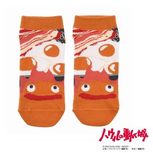 Studio Ghibli Howl's Moving Castle Calcifer Bacon and Eggs Sneaker Socks - Otaku Collectives