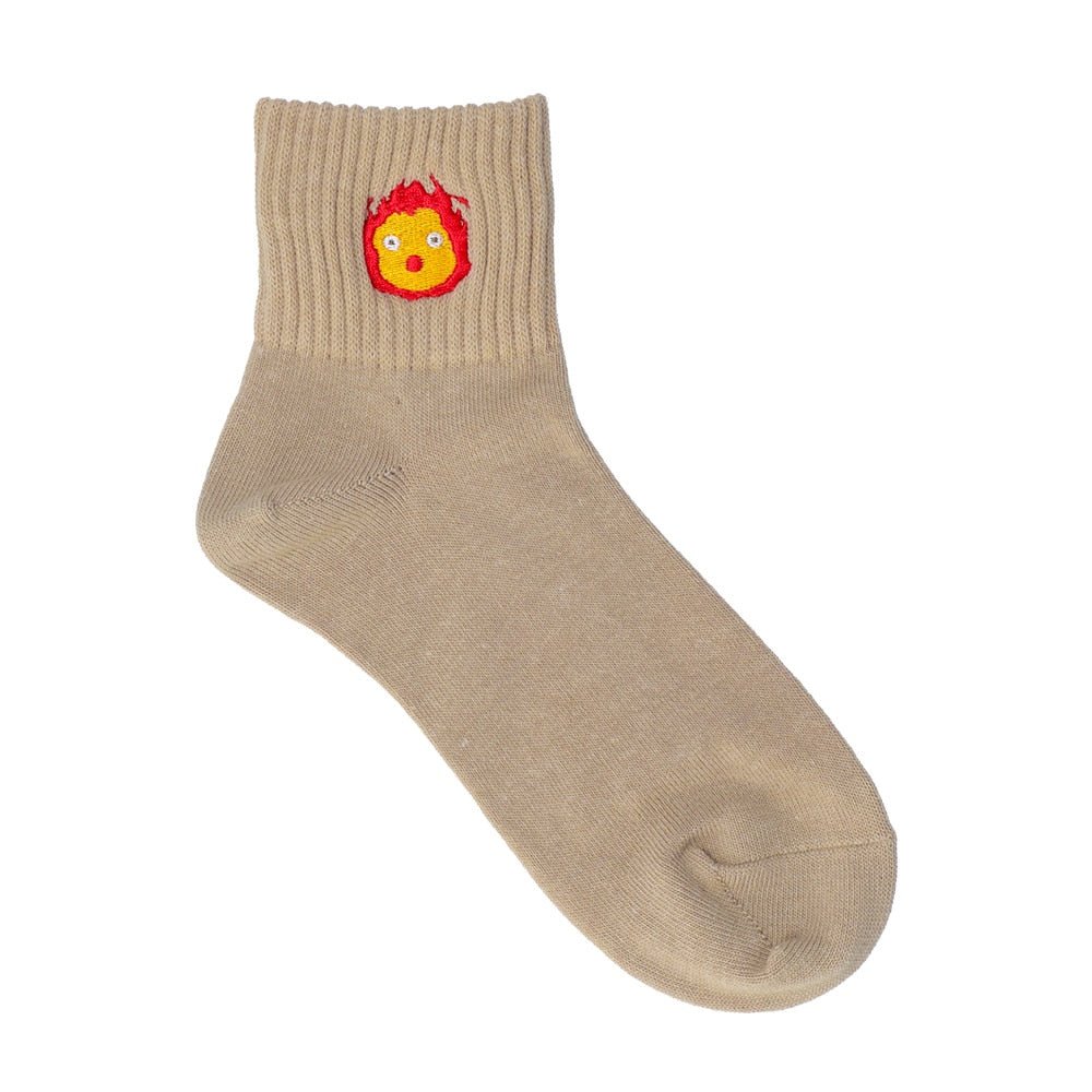 [Studio Ghibli] Howl's Moving Castle Embroidery Short Socks 23 - 25cm Calcifer - Otaku Collectives