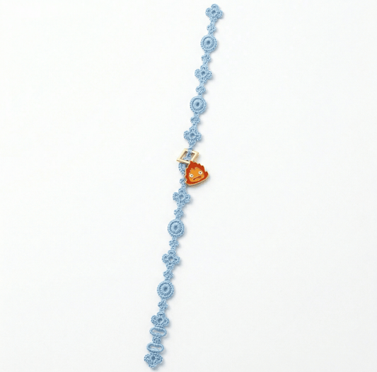 Studio Ghibli Howl’s Moving Castle Lace Bracelet Plus – Calcifer Embroidered Bracelet - Otaku Collectives