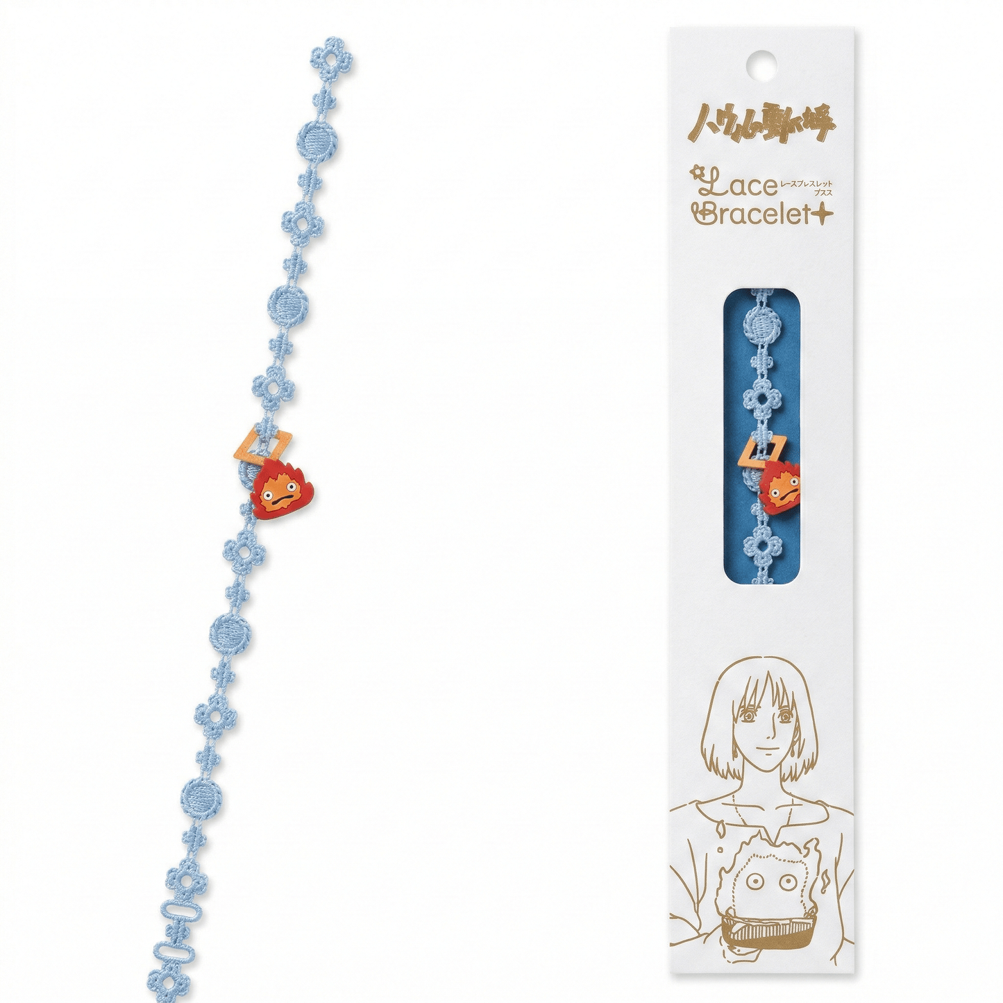 Studio Ghibli Howl’s Moving Castle Lace Bracelet Plus – Calcifer Embroidered Bracelet - Otaku Collectives