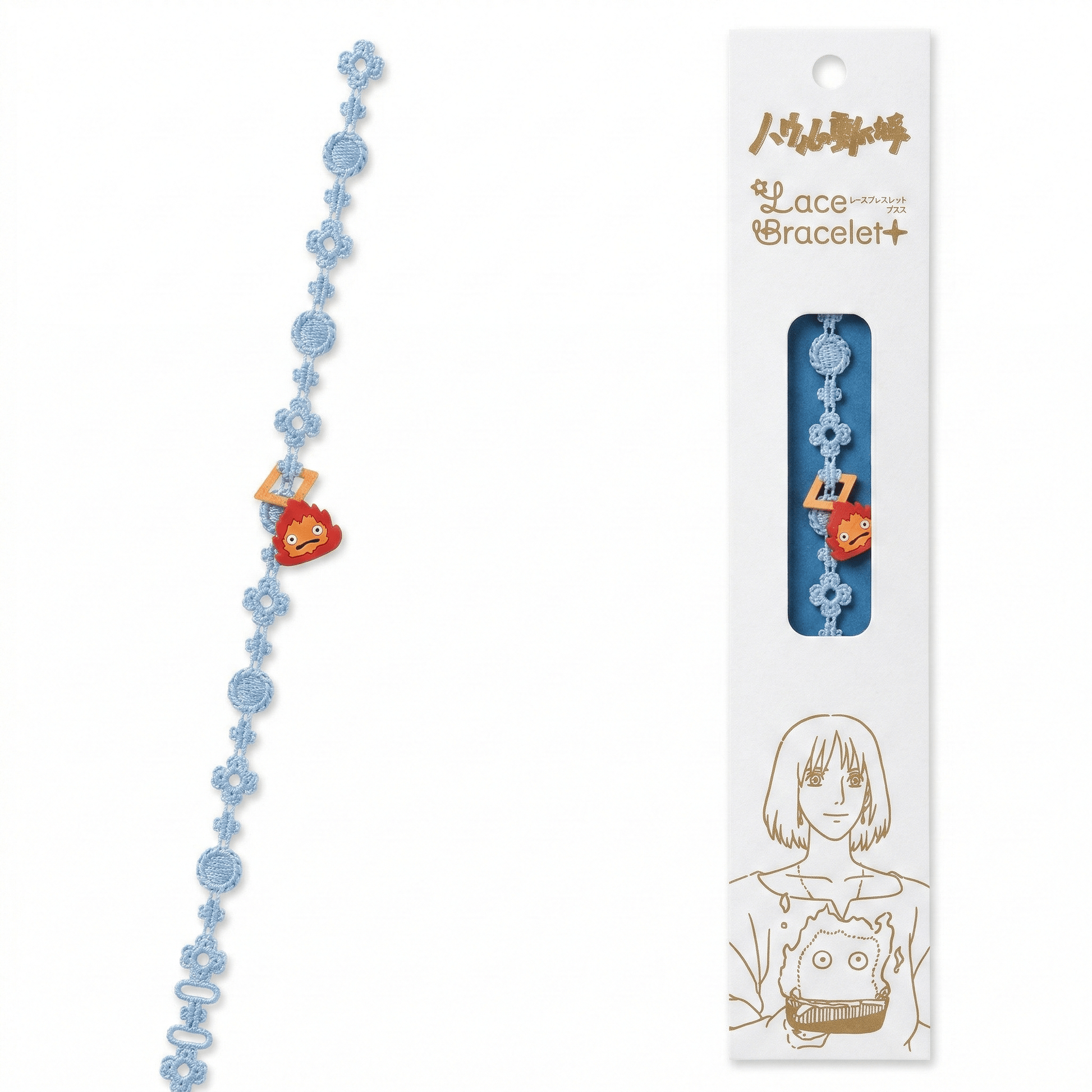 Studio Ghibli Howl’s Moving Castle Lace Bracelet Plus – Calcifer Embroidered Bracelet - Otaku Collectives