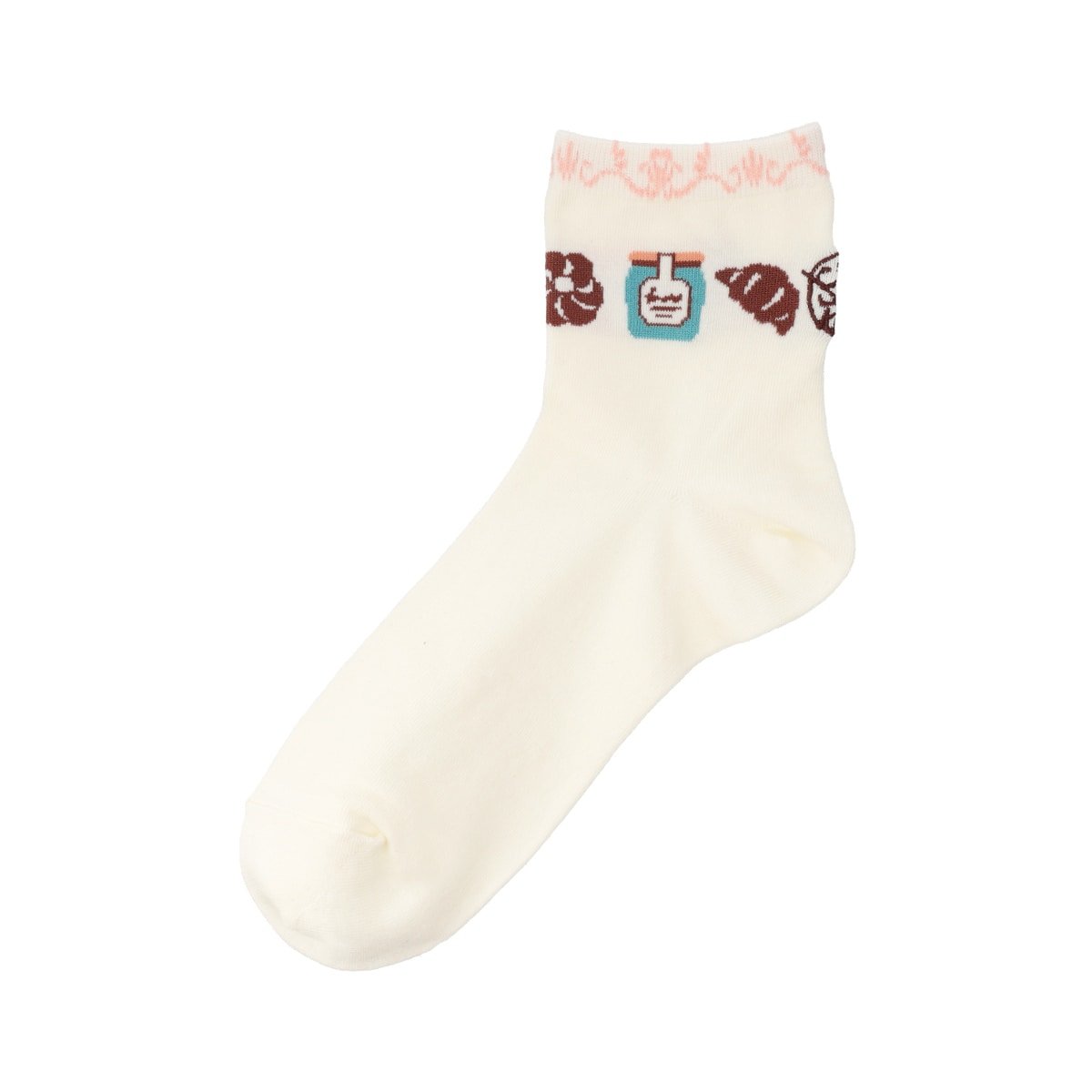 Studio Ghibli Kiki's Delivery Service Jiji Bakery 13cm Crew Socks (Off - White) - Otaku Collectives