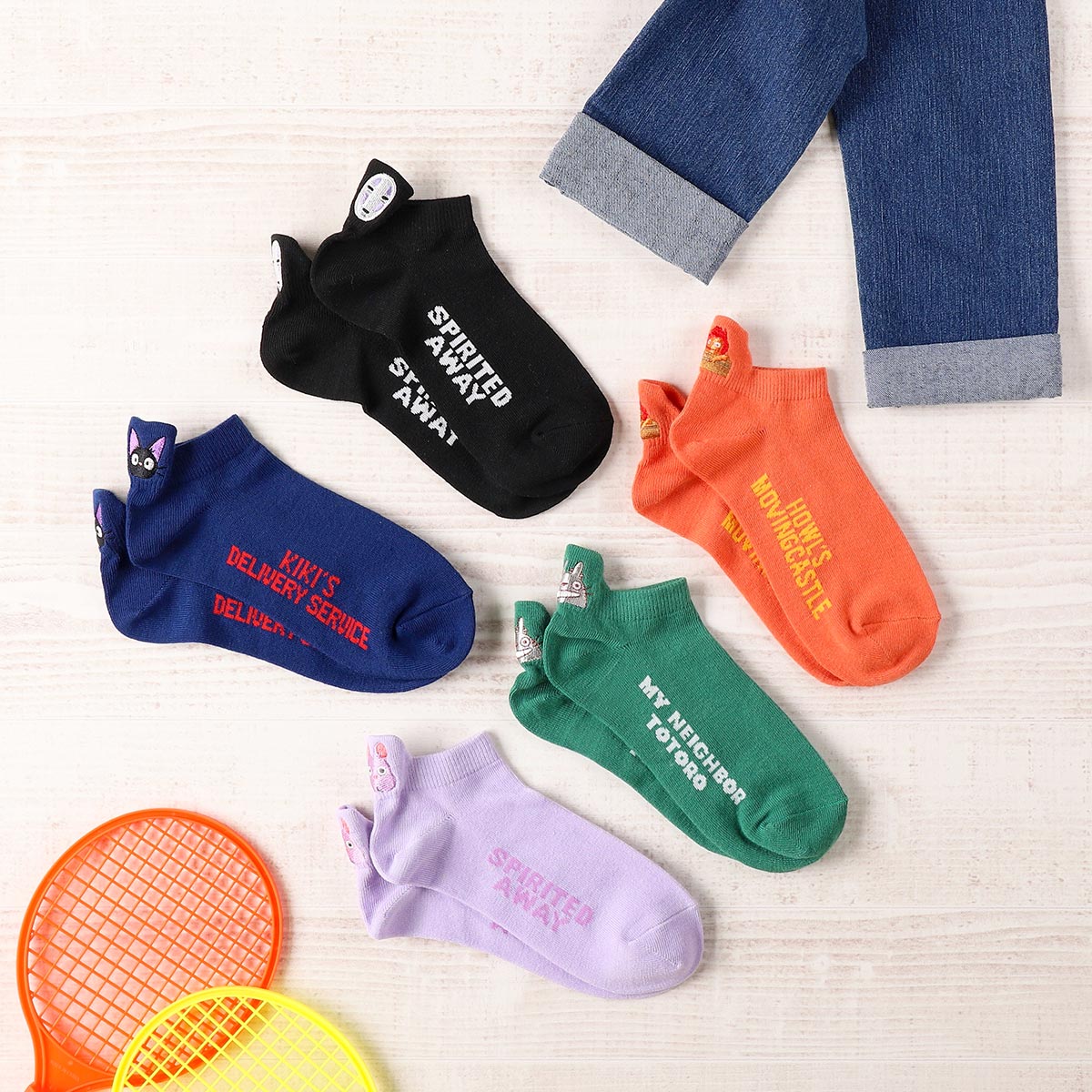 Studio Ghibli Kiki's Delivery Service Jiji Navy Heel Embroidery Sneaker Socks - Otaku Collectives
