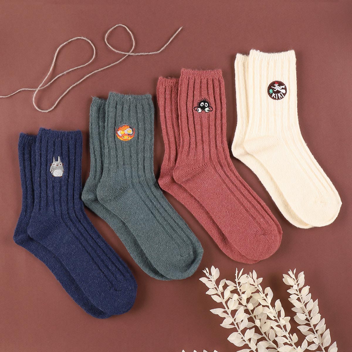 [Studio Ghibli] Kiki's Delivery Service Wool Ribbed Crew Socks Size 23 - 25cm - Otaku Collectives