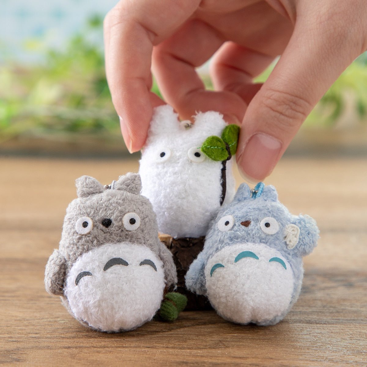 [Studio Ghibli] Mini Fluffy Plush Blue Totoro Keychain - Otaku Collectives