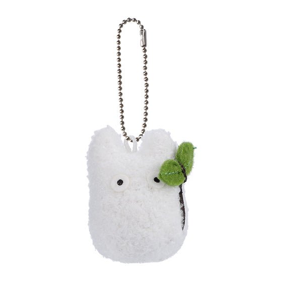 [Studio Ghibli] Mini Fluffy Plush White Totoro Keychain - Otaku Collectives