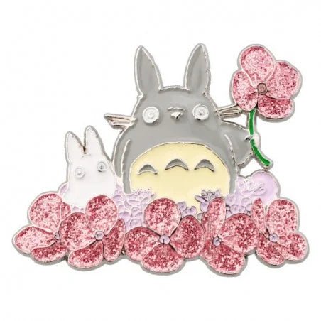 [Studio Ghibli] My Neighbor Totoro Brooch – Large and Small Totoro Flower Field Metal Collectible - Otaku Collectives