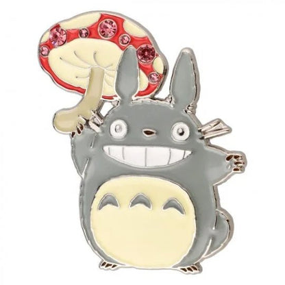 [Studio Ghibli] My Neighbor Totoro Brooch – Totoro with Mushroom Metal Collectible - Otaku Collectives