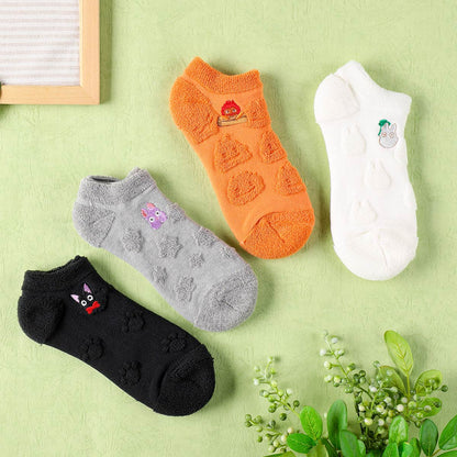 [Studio Ghibli] My Neighbor Totoro Embroidery Sneaker Socks White 23 - 25cm - Otaku Collectives