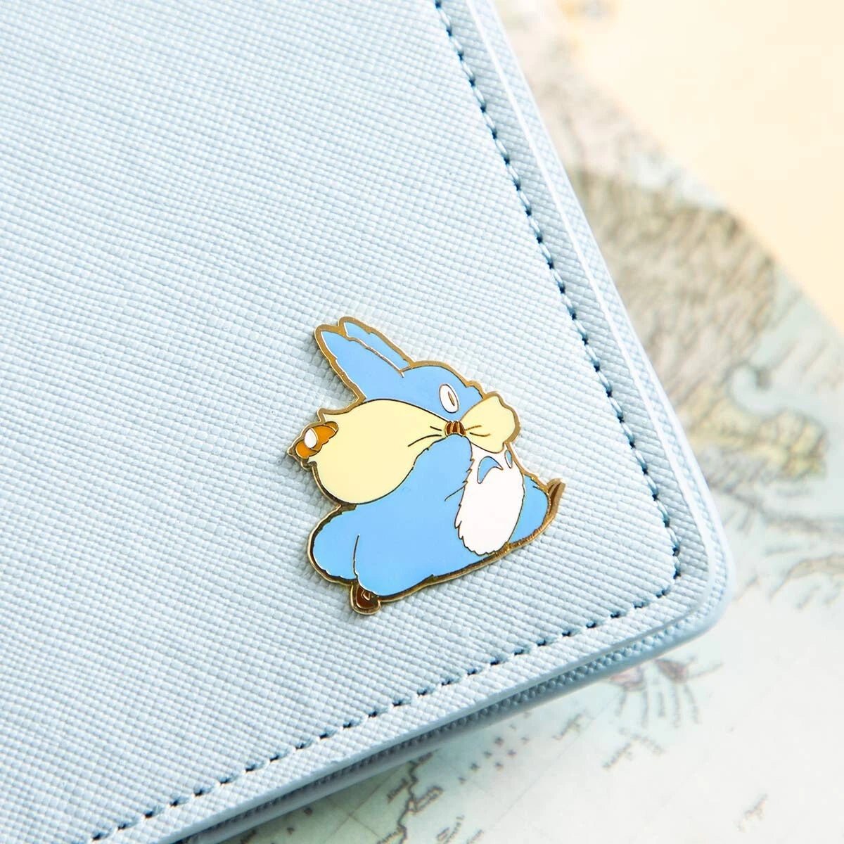 Studio Ghibli My Neighbor Totoro Passport Holder – Anime Travel Wallet with Card Slots (Totoro – Blue Version) - Otaku Collectives