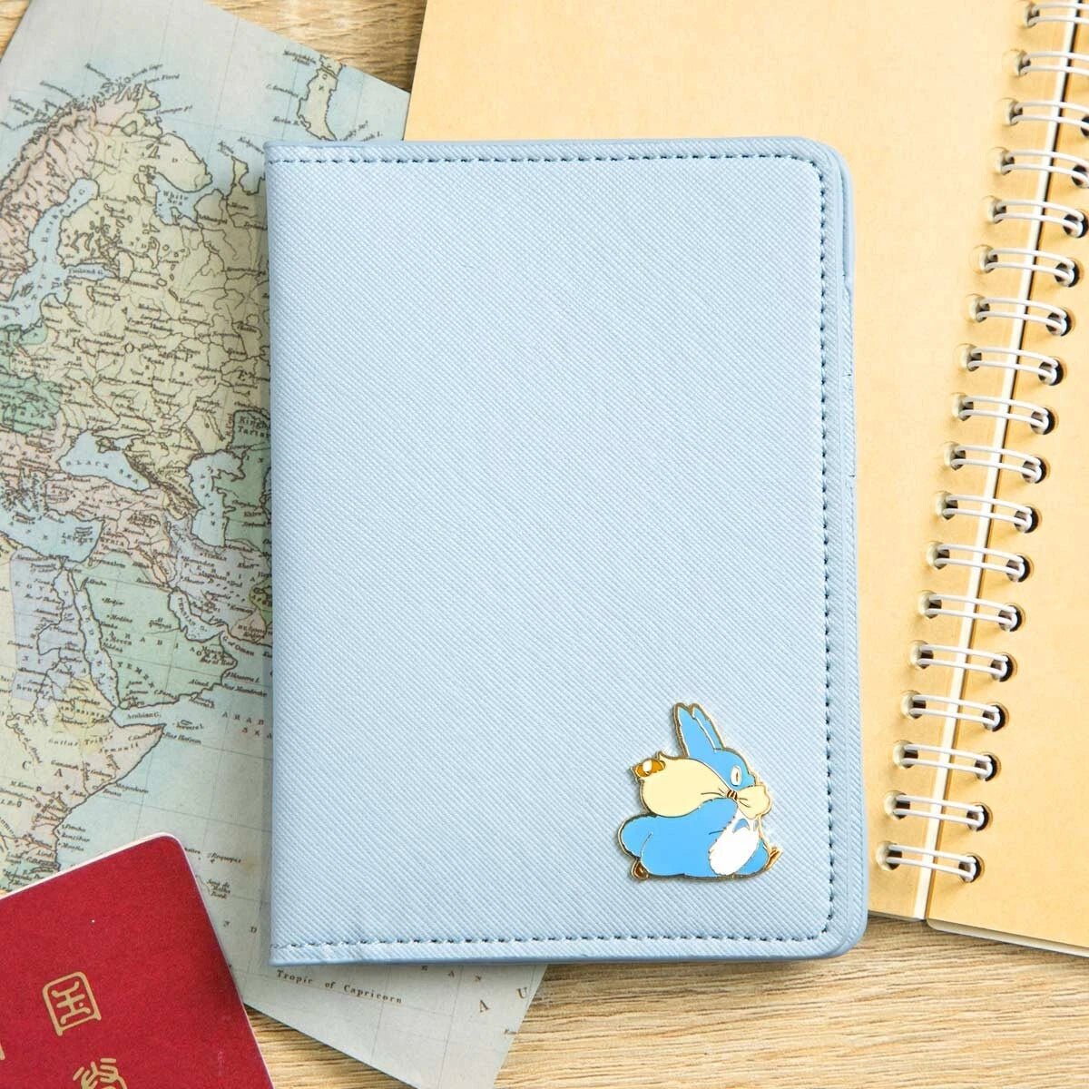 Studio Ghibli My Neighbor Totoro Passport Holder – Anime Travel Wallet with Card Slots (Totoro – Blue Version) - Otaku Collectives