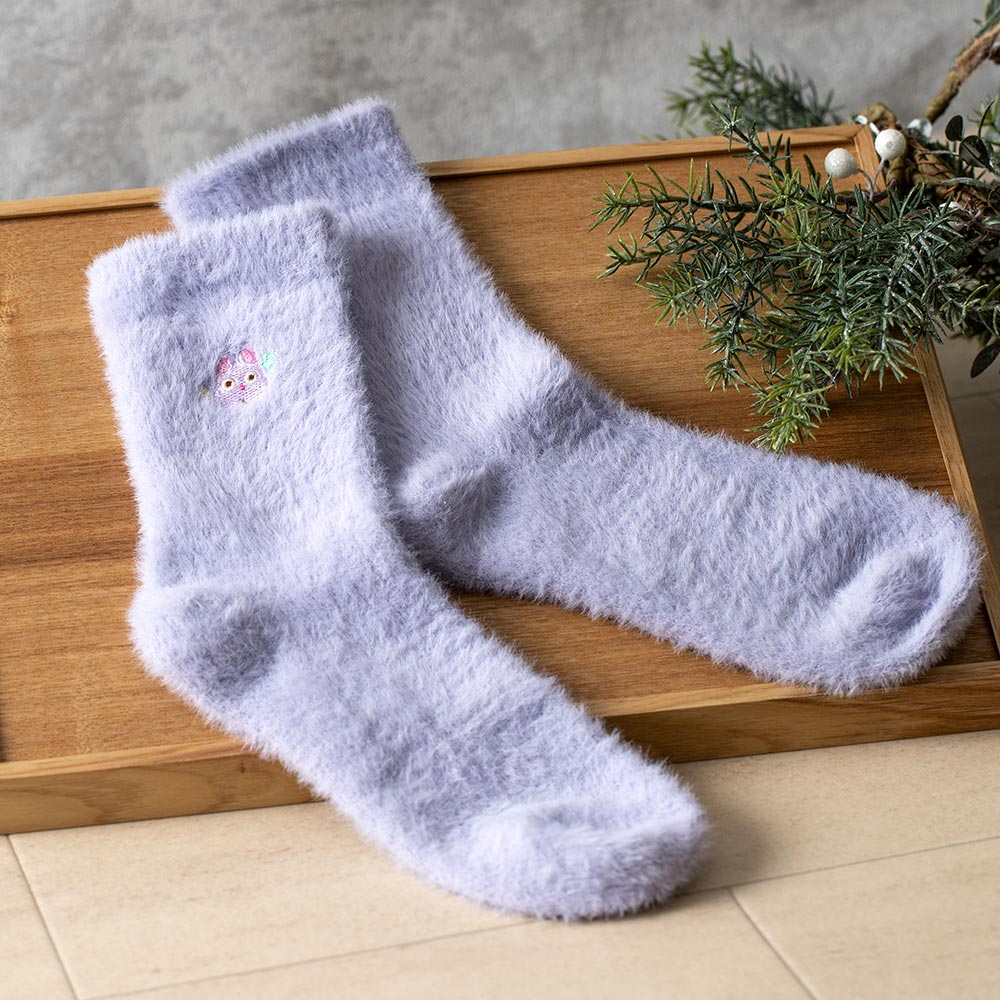 [Studio Ghibli] Spirited Away Embroidery Socks Purple 23 - 25cm - Otaku Collectives