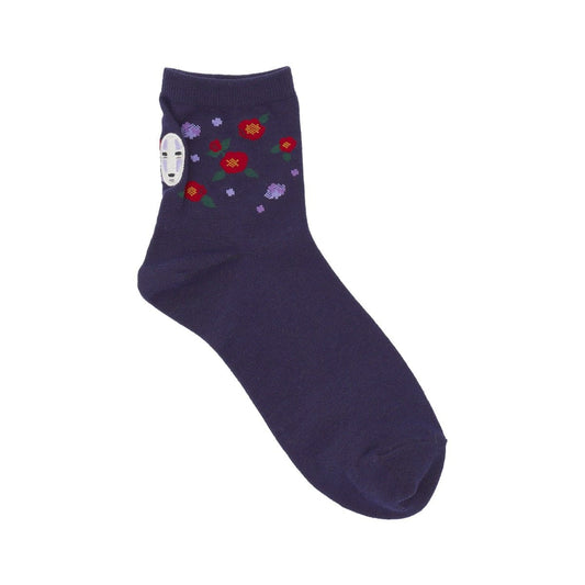 Studio Ghibli Spirited Away Kaonashi (No - Face) Blue - Purple 13cm Crew Socks - Otaku Collectives