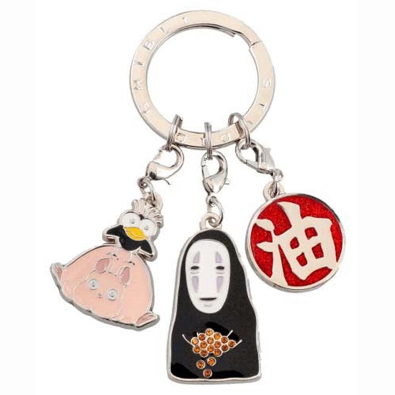 [Studio Ghibli] Spirited Away Triple Key Ring Boh and Yu - Bird, No - Face and Bath Sign - Otaku Collectives