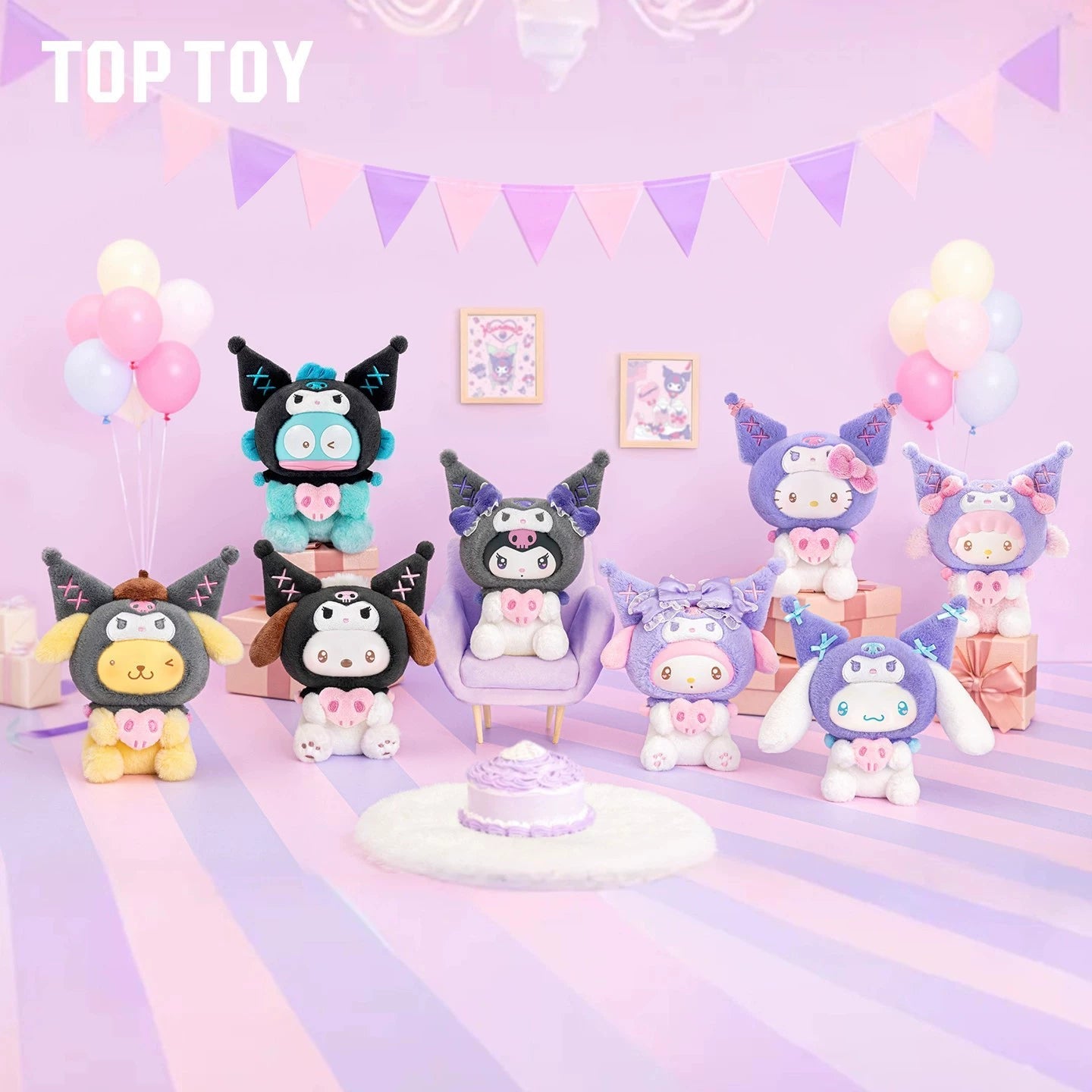 TOP TOY Sanrio Kuromi Party Keychain Series Plush Blind Box - Otaku Collectives